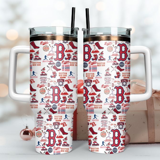 Boston Red Sox Baseball Mlb Sport Custom Stanley Quencher 40Oz Stainless Steel Tumbler - Image 2