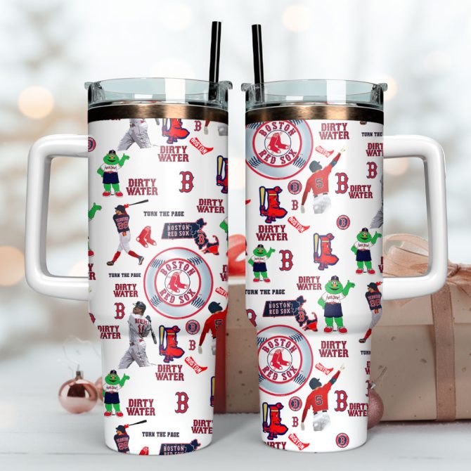 Boston Red Sox Baseball Mlb Sport Custom Stanley Quencher 40Oz Stainless Steel Tumbler - Image 2