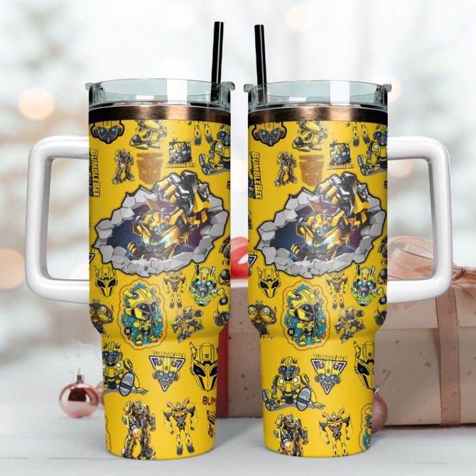 Bumblebee Movie Custom Stanley Quencher 40Oz Stainless Steel Tumbler - Image 2
