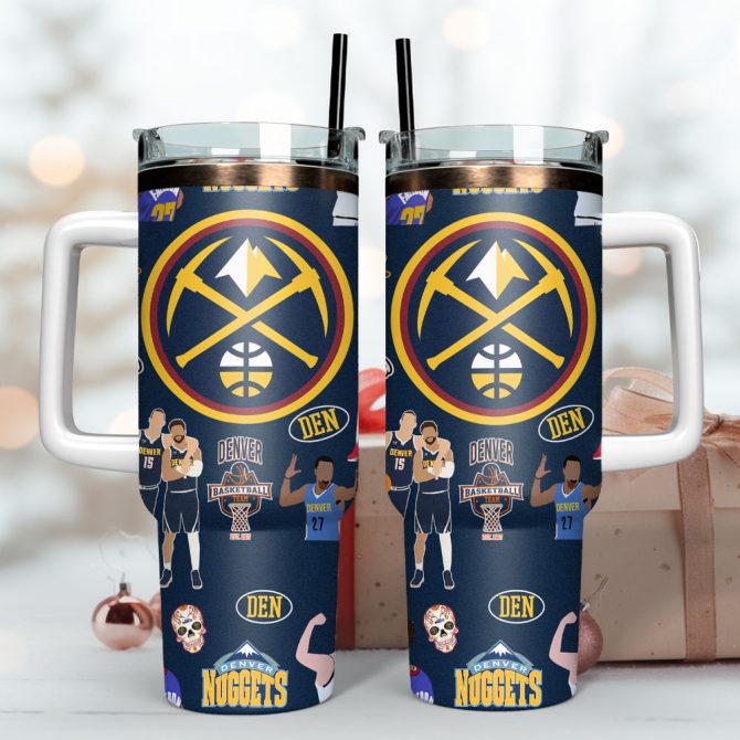 Denver Nuggets Basketball Nba Sport Custom Stanley Quencher 40Oz Stainless Steel Tumbler - Image 2