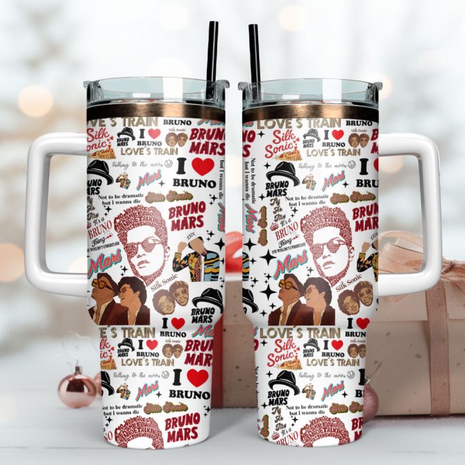 Bruno Mars Music Custom Stanley Quencher 40Oz Stainless Steel Tumbler - Image 2