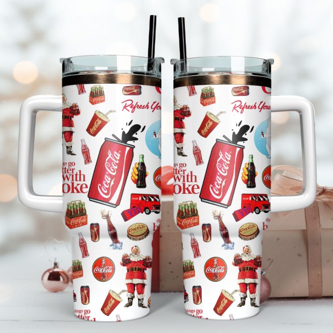 Coca Cola Drinks Custom Stanley Quencher 40Oz Stainless Steel Tumbler - Image 2