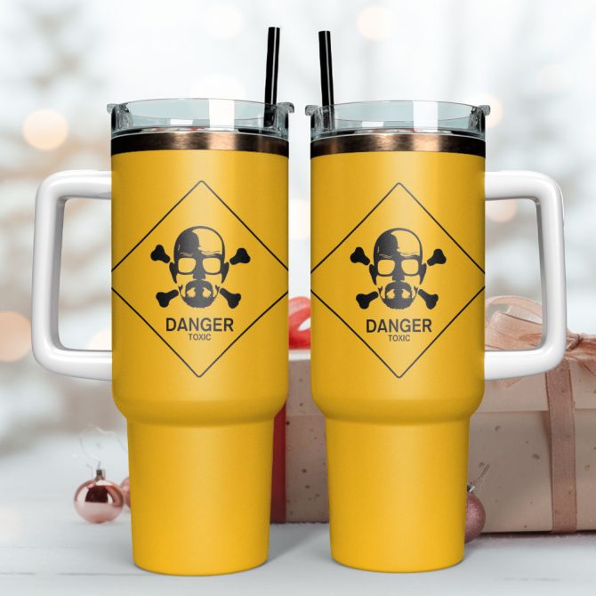 Danger Toxic Hazard Signs Custom Stanley Quencher 40Oz Stainless Steel Tumbler - Image 2
