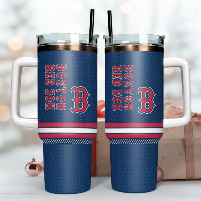 Boston Red Sox Baseball Mlb Sport Custom Stanley Quencher 40Oz Stainless Steel Tumbler - Image 2