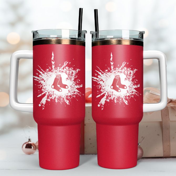 Boston Red Sox Baseball Mlb Sport Custom Stanley Quencher 40Oz Stainless Steel Tumbler - Image 2