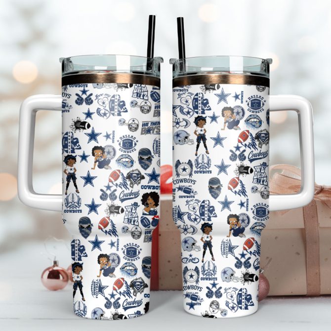 Dallas Cowboys Football Nfl Sport Custom Stanley Quencher 40Oz Stainless Steel Tumbler - Image 3