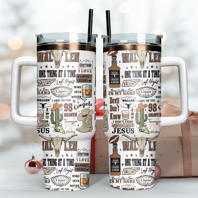 Morgan Wallen Music Custom Stanley Quencher 40Oz Stainless Steel Tumbler - Image 2