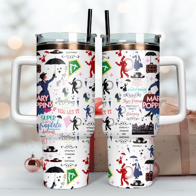 Mary Poppins Movie Custom Stanley Quencher 40Oz Stainless Steel Tumbler - Image 2