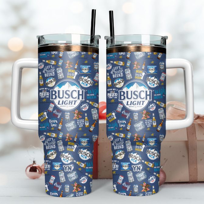 Busch Light Beer Custom Stanley Quencher 40Oz Stainless Steel Tumbler
