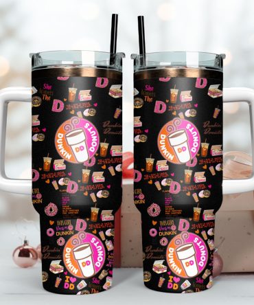 Dunkin Donuts Drink Custom Stanley Quencher 40Oz Stainless Steel Tumbler