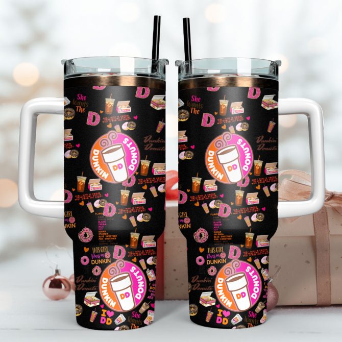 Dunkin Donuts Drink Custom Stanley Quencher 40Oz Stainless Steel Tumbler