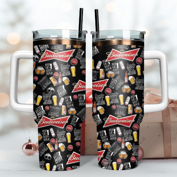 Budweiser Beer Custom Stanley Quencher 40Oz Stainless Steel Tumbler - Image 2