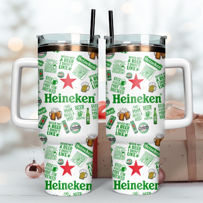 Heineken Beer Custom Stanley Quencher 40Oz Stainless Steel Tumbler