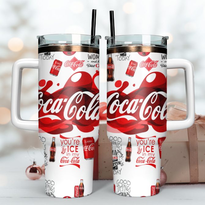 Cocacola Drink Custom Stanley Quencher 40Oz Stainless Steel Tumbler