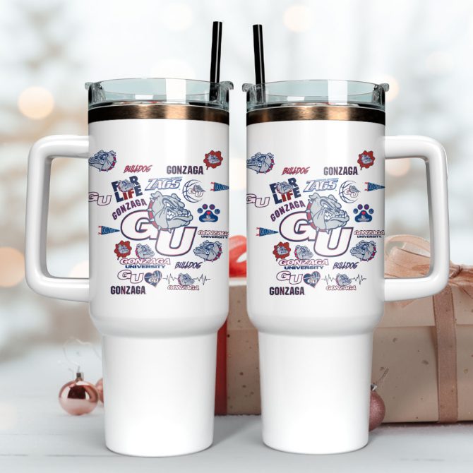 Gonzaga Bulldogs Ncaa Sport Custom Stanley Quencher 40Oz Stainless Steel Tumbler