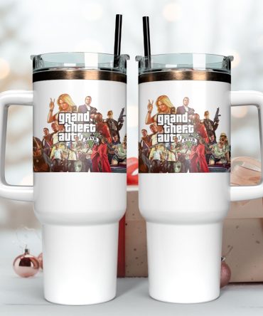 Grand Thef Auto 5 Game Custom Stanley Quencher 40Oz Stainless Steel Tumbler
