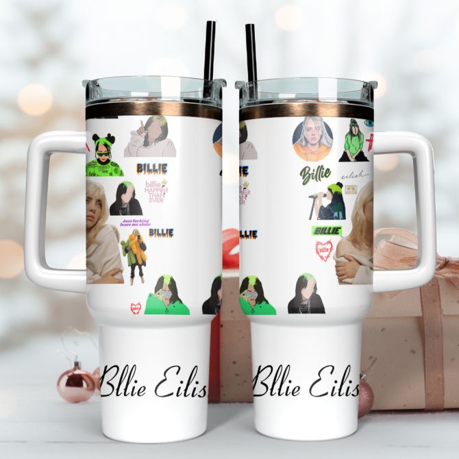 Billie Eilish Music Custom Stanley Quencher 40Oz Stainless Steel Tumbler - Image 4