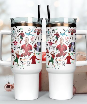 Cristiano Ronaldo Cr7 Custom Stanley Quencher 40Oz Stainless Steel Tumbler