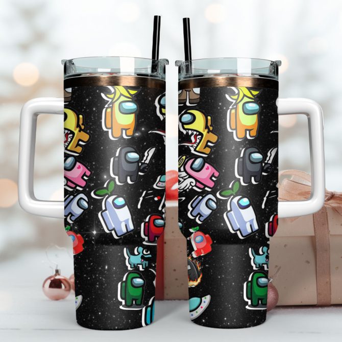 Among Us Trap Song Music Custom Stanley Quencher 40Oz Stainless Steel Tumbler - Image 3