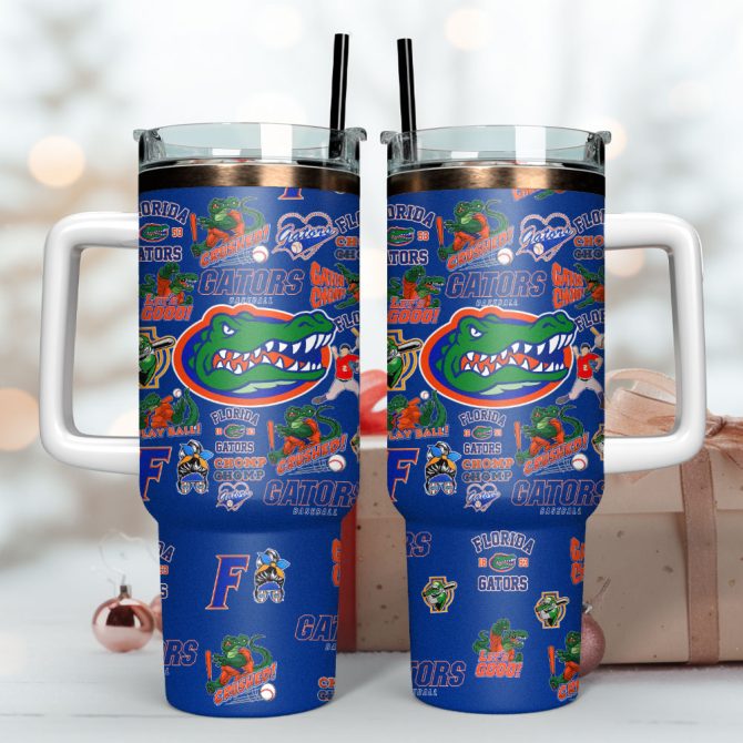 Florida Gators Baseball Ncaa Sport Custom Stanley Quencher 40Oz Stainless Steel Tumbler With Handle - Image 3