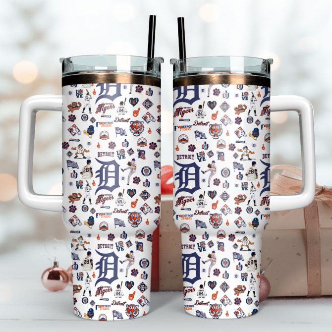 Detroit Tigers Baseball Mlb Sport Custom Stanley Quencher 40Oz Stainless Steel Tumbler With Handle - Image 3