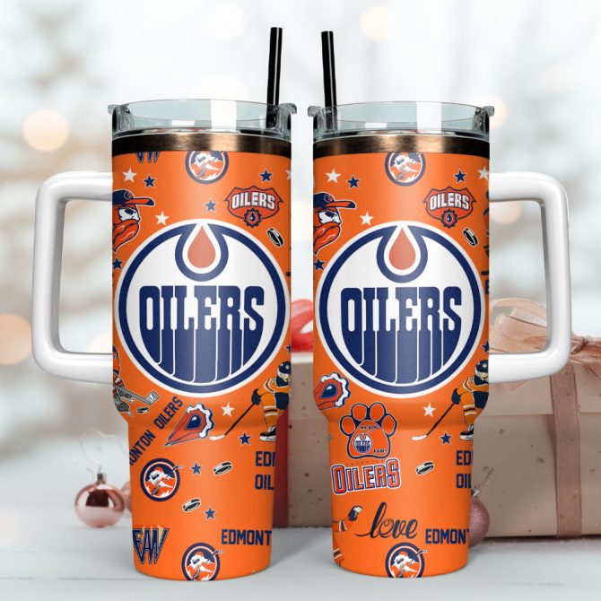 Edmonton Oilers Ice Hockey Nhl Sport Custom Stanley Quencher 40Oz Stainless Steel Tumbler With Handle - Image 3