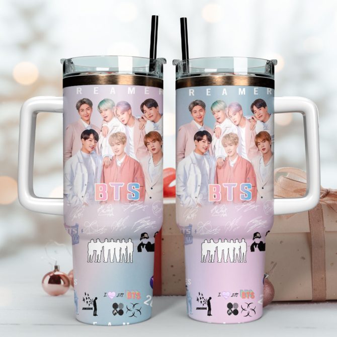 Bts Music Custom Stanley Quencher 40Oz Stainless Steel Tumbler With Handle - Image 3