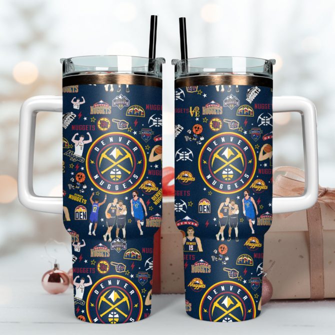 Denver Nuggets Basketball Nba Sport Custom Stanley Quencher 40Oz Stainless Steel Tumbler With Handle - Image 3
