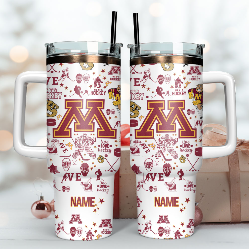 Michigan Wolverines Ice Hockey Ncaa Sport Custom Stanley Quencher 40Oz Stainless Steel Tumbler With Handle - Image 3