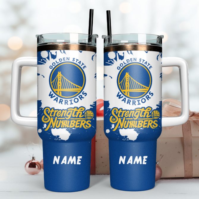 Golden State Warriors Basketball Nba Sport Custom Stanley Quencher 40Oz Stainless Steel Tumbler With Handle - Image 3