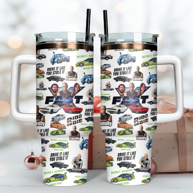 Fast And Furious Movie Custom Stanley Quencher 40Oz Stainless Steel Tumbler With Handle - Image 3