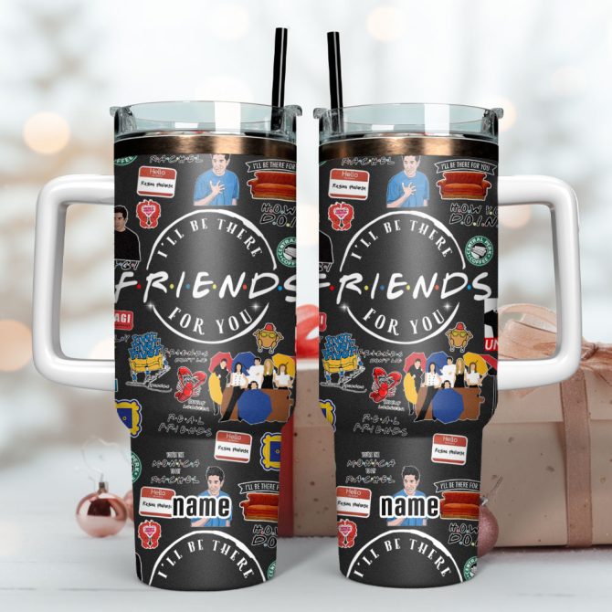 Friends Tv Series Custom Stanley Quencher 40Oz Stainless Steel Tumbler With Handle - Image 3