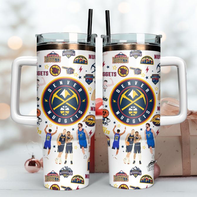 Denver Nuggets Basketball Nba Sport Custom Stanley Quencher 40Oz Stainless Steel Tumbler - Image 3