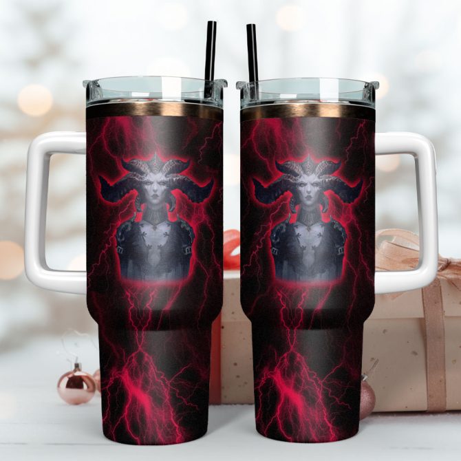 Diablo 4 Games Custom Stanley Quencher 40Oz Stainless Steel Tumbler - Image 3
