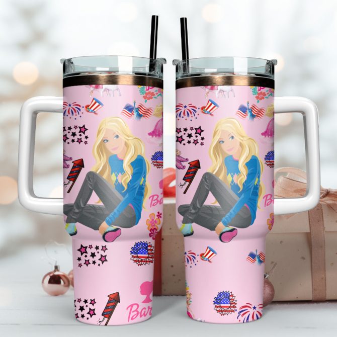 Barbie Movies Custom Stanley Quencher 40Oz Stainless Steel Tumbler - Image 3