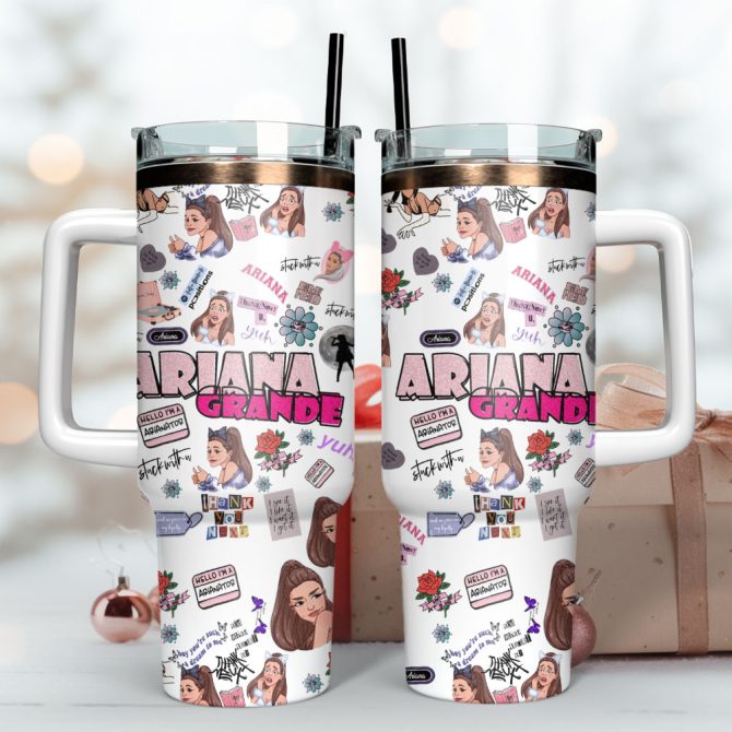 Ariana Grande Music Custom Stanley Quencher 40Oz Stainless Steel Tumbler - Image 3