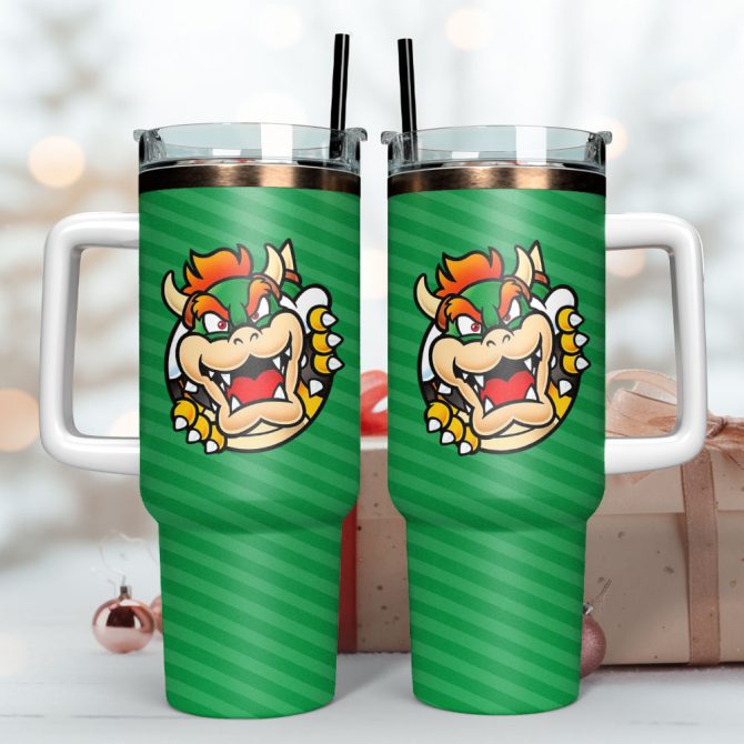 Bowser Super Mario Games Custom Stanley Quencher 40Oz Stainless Steel Tumbler - Image 3