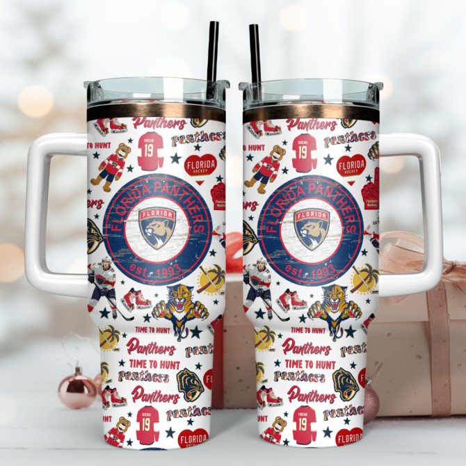 Florida Panthers Nhl Ice Hockey Sport Custom Stanley Quencher 40Oz Stainless Steel Tumbler - Image 3