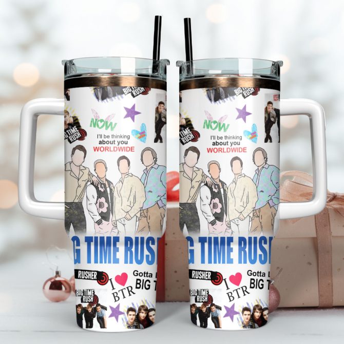 Big Time Rush Music Custom Stanley Quencher 40Oz Stainless Steel Tumbler - Image 3