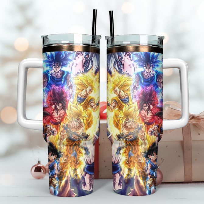 Dragon Ball Anime Custom Stanley Quencher 40Oz Stainless Steel Tumbler With Handle - Image 3