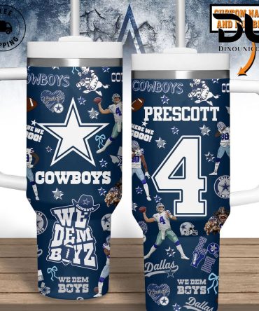 Dallas Cowboys Nfl Custom Stanley Quencher 40Oz Stainless Steel Tumbler With Handle