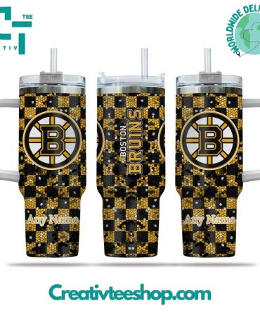 Boston Bruins Nhl Custom Stanley Quencher 40Oz Stainless Steel Tumbler With Handle