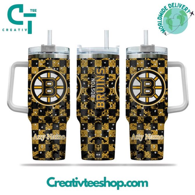 Boston Bruins Nhl Custom Stanley Quencher 40Oz Stainless Steel Tumbler With Handle
