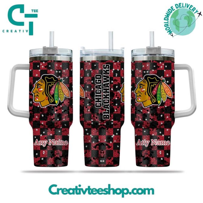 Chicago Blackhawks Nhl Custom Stanley Quencher 40Oz Stainless Steel Tumbler With Handle