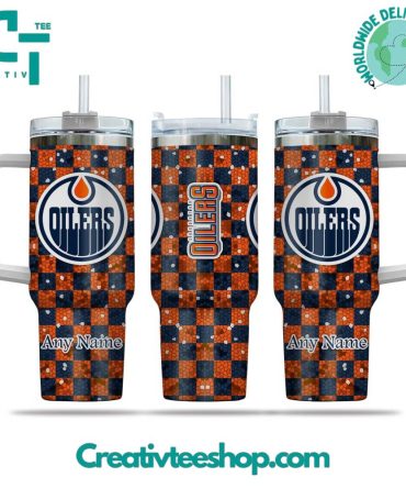 Edmonton Oilers Nhl Custom Stanley Quencher 40Oz Stainless Steel Tumbler With Handle