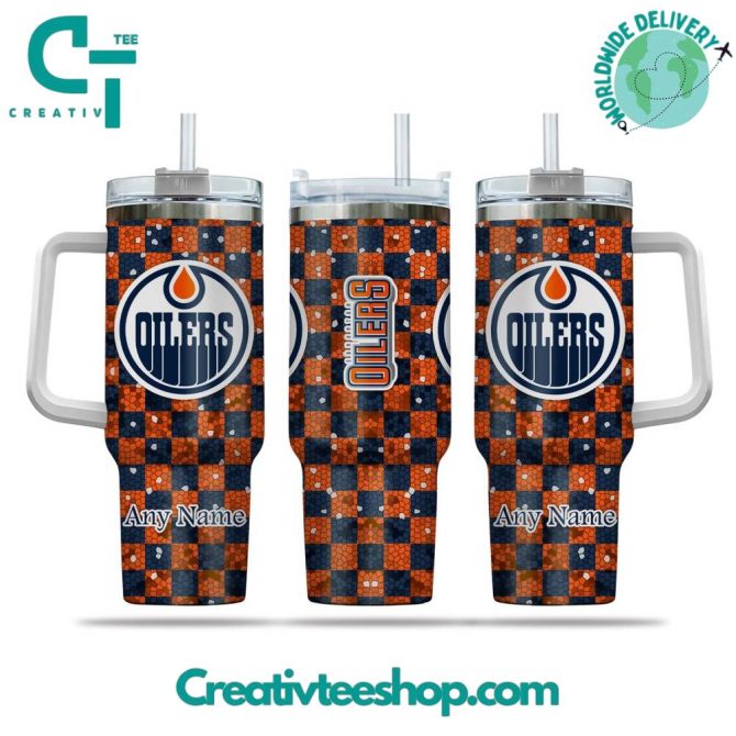Edmonton Oilers Nhl Custom Stanley Quencher 40Oz Stainless Steel Tumbler With Handle