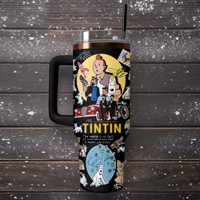 The Adventure Of Tintin Movies Custom Stanley Quencher 40Oz Stainless Steel Tumbler With Handle - Image 13