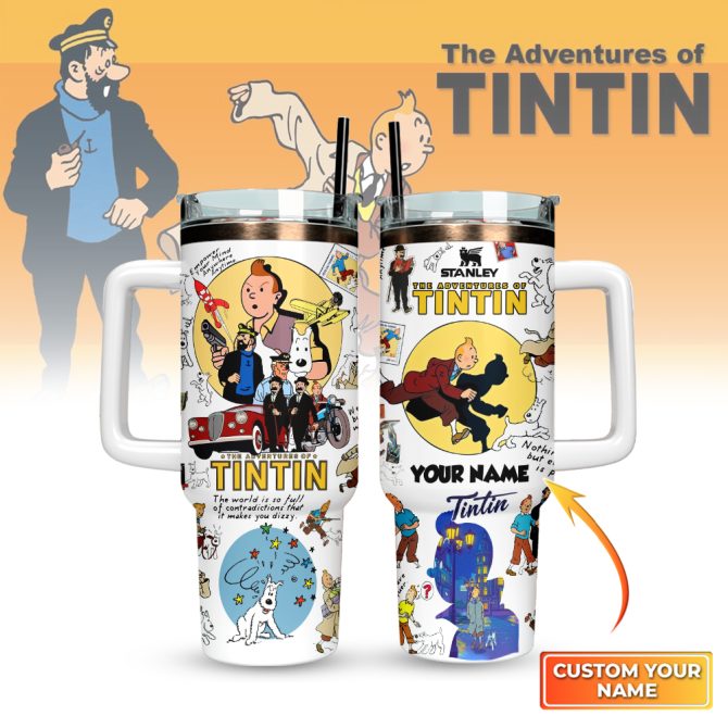 The Adventure Of Tintin Movies Custom Stanley Quencher 40Oz Stainless Steel Tumbler With Handle - Image 7
