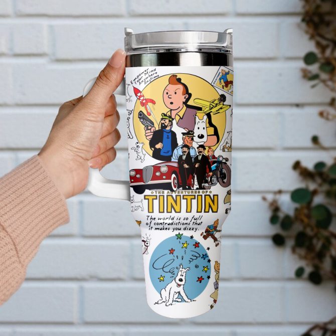 The Adventure Of Tintin Movies Custom Stanley Quencher 40Oz Stainless Steel Tumbler With Handle - Image 11