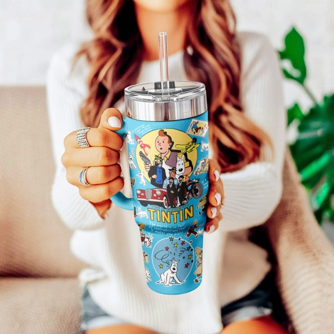 The Adventure Of Tintin Movies Custom Stanley Quencher 40Oz Stainless Steel Tumbler With Handle - Image 5